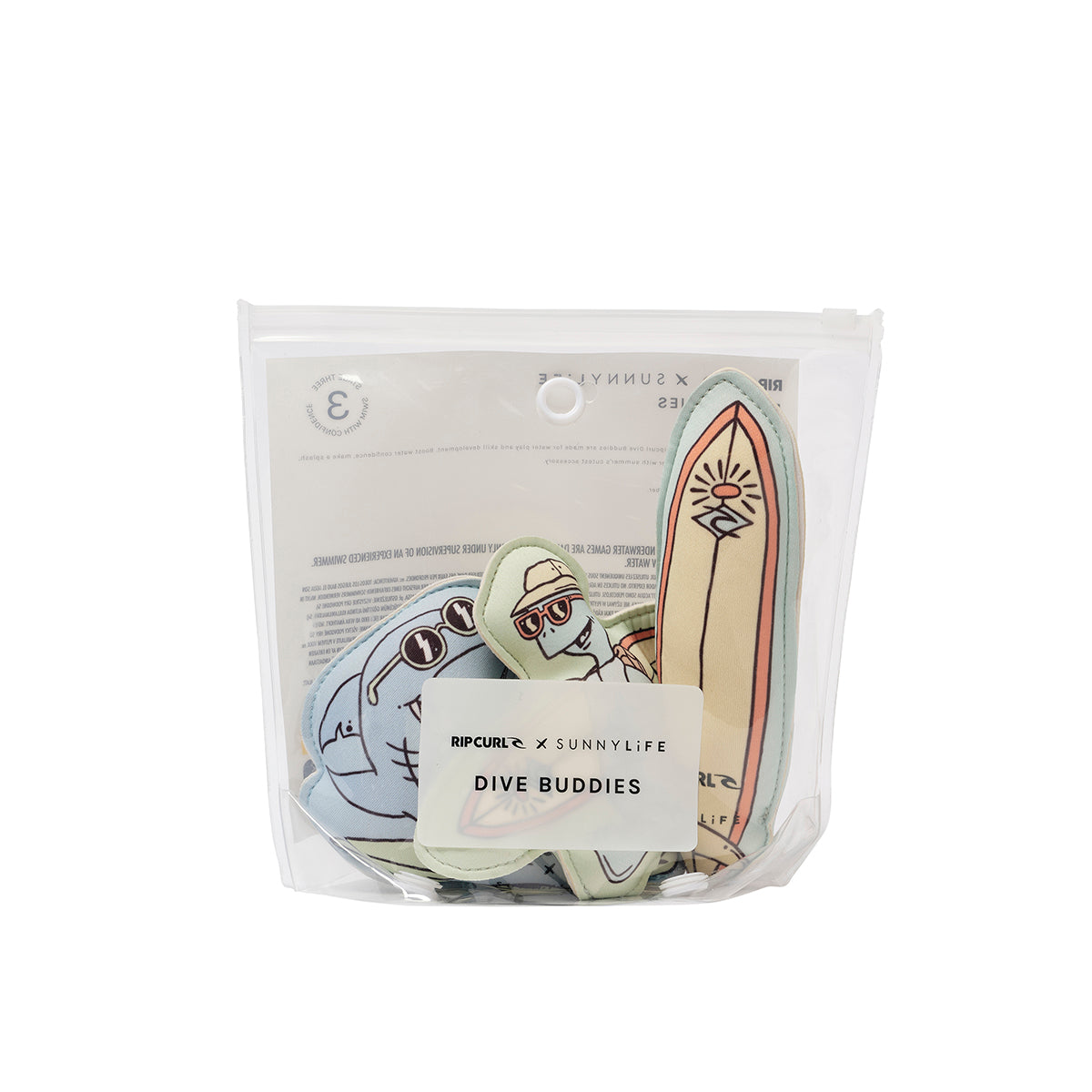 Dive Buddies Shred Turtle Aqua Set of 3