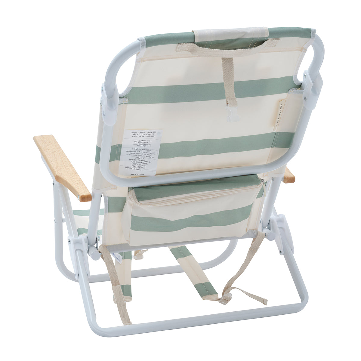 Deluxe Beach Chair Sea Sage Stripe