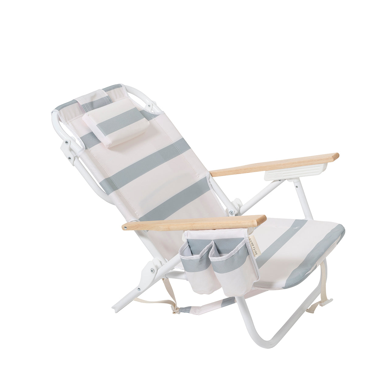Deluxe Beach Chair Sea Sage Stripe