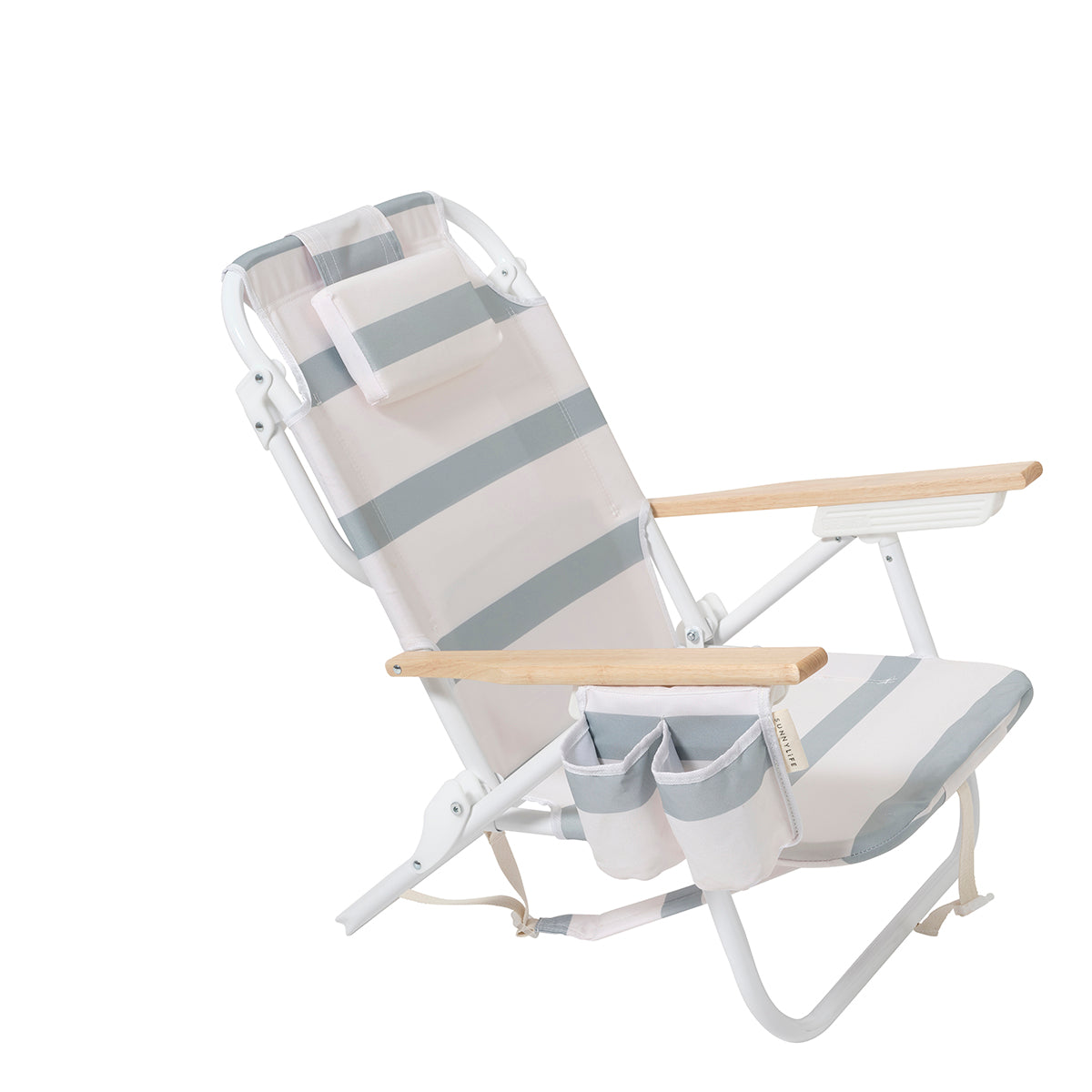 Deluxe Beach Chair Sea Sage Stripe