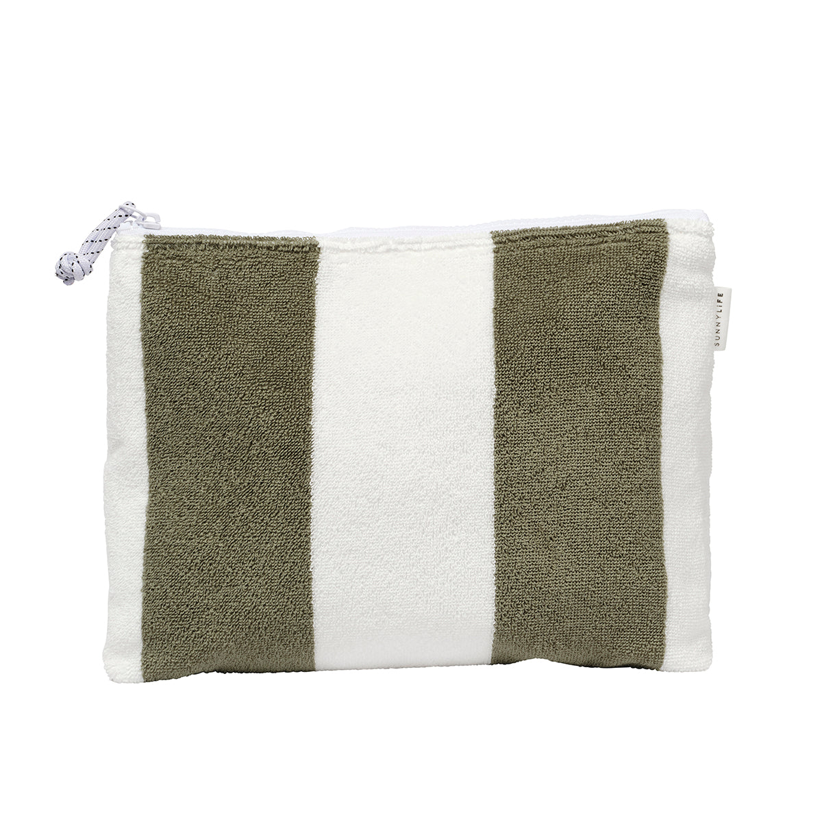 Terry Beach Pouch The Vacay Olive Stripe