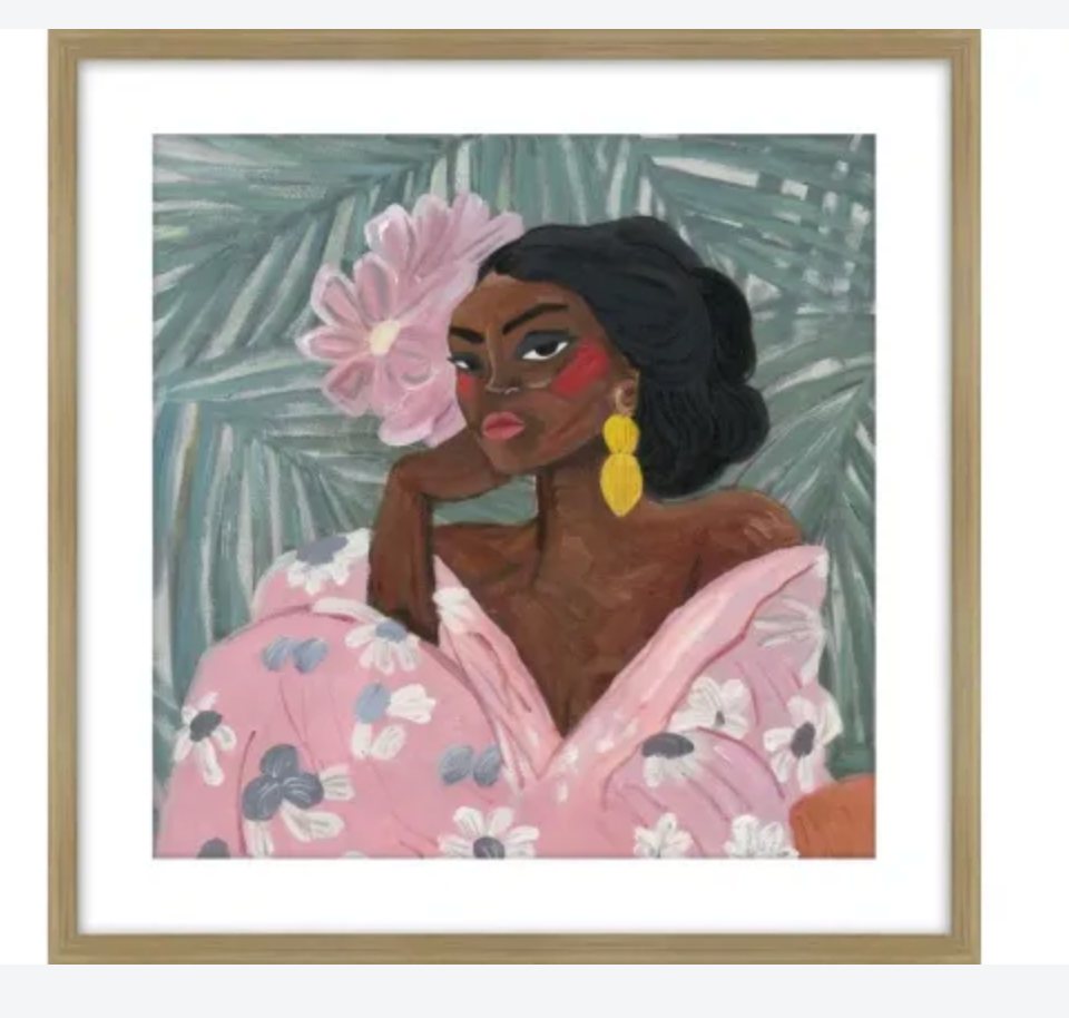 ALVITA  GLASS FRAMED PRINT - OAK