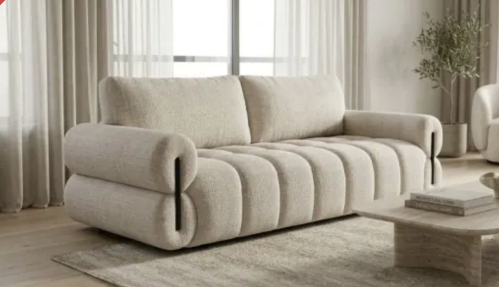 230CM NEAVE 3 SEAT SOFA - TEXTURED BEIGE