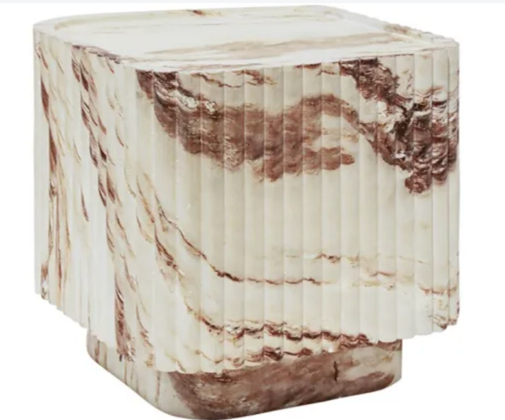 ODIN MGO SIDE TABLE - BURGUNDY VEIN MARBLE