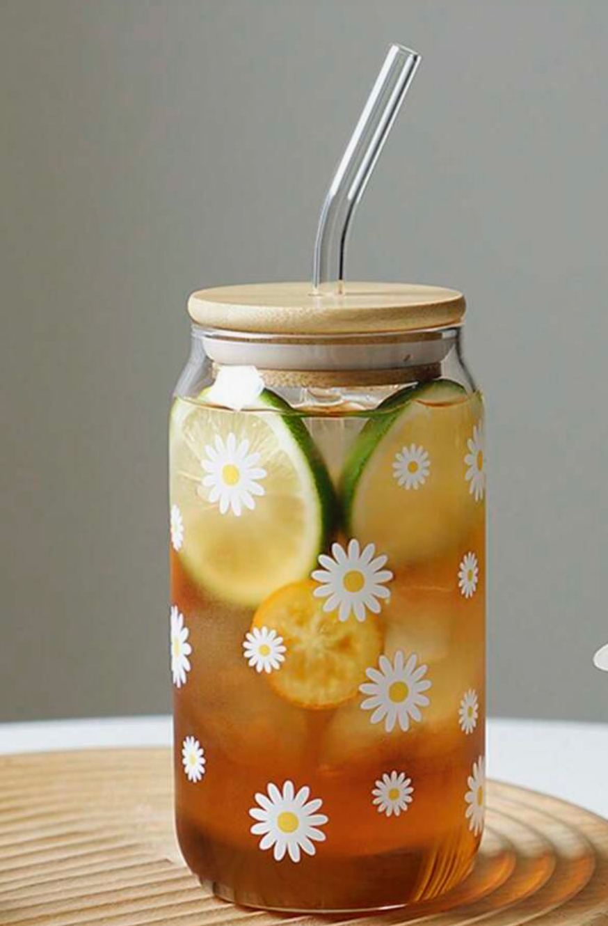 Decor Glass Straw Tumbler
