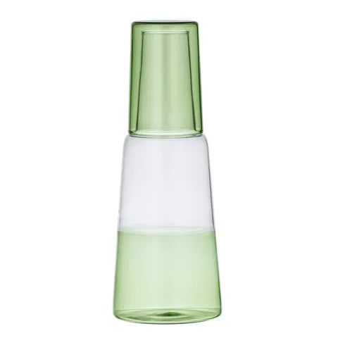 Blyton Carafe Glass Set 8x25cm Green