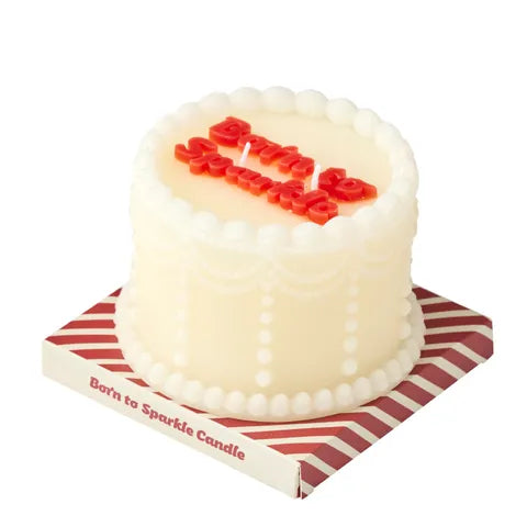 Sparkle Birthday Cake Candle Ivory