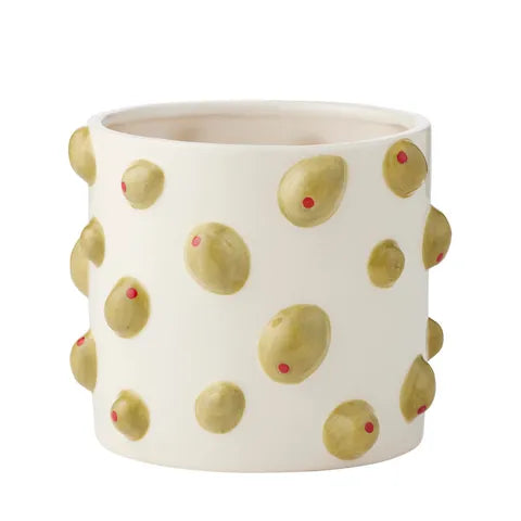 Oliva Ceramic Pot Ivory/Olive