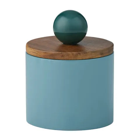 AXIS WOOD STORAGE JAR BLUE