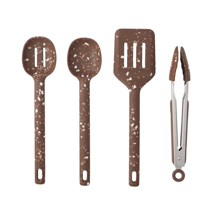 Gem 4-Piece Silicone and Stainless Steel Tool Set - Cocoa