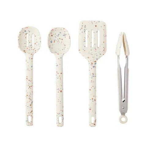 Gem 4-Piece Silicone and Stainless Steel Tool Set - Denim